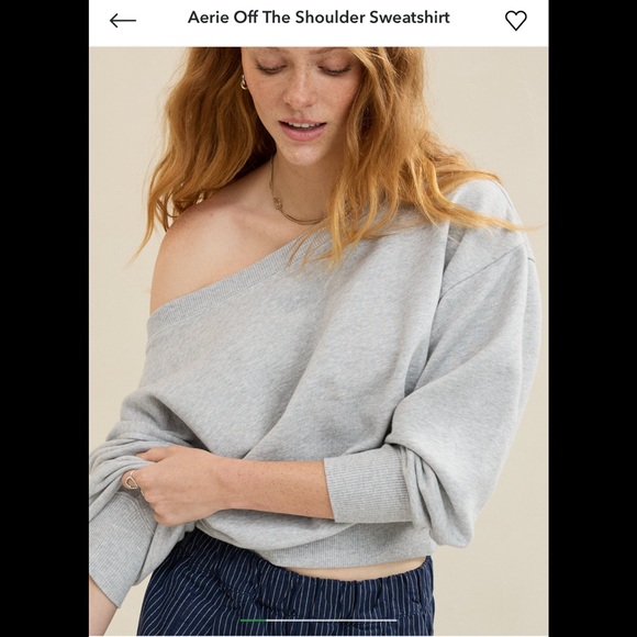 Aerie Dark Brown off the shoulder Sweatshirt - Picture 3 of 3